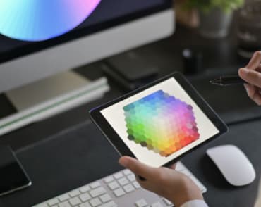 person choosing color
